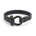 GIORGIO MILANO MEN Horseshoe Leather with Screw Lock Closure BRACELET 1538BK5