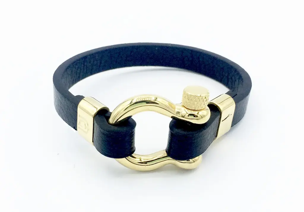 GIORGIO MILANO MEN Horseshoe Leather with Screw Lock Closure BRACELET 1538SG5