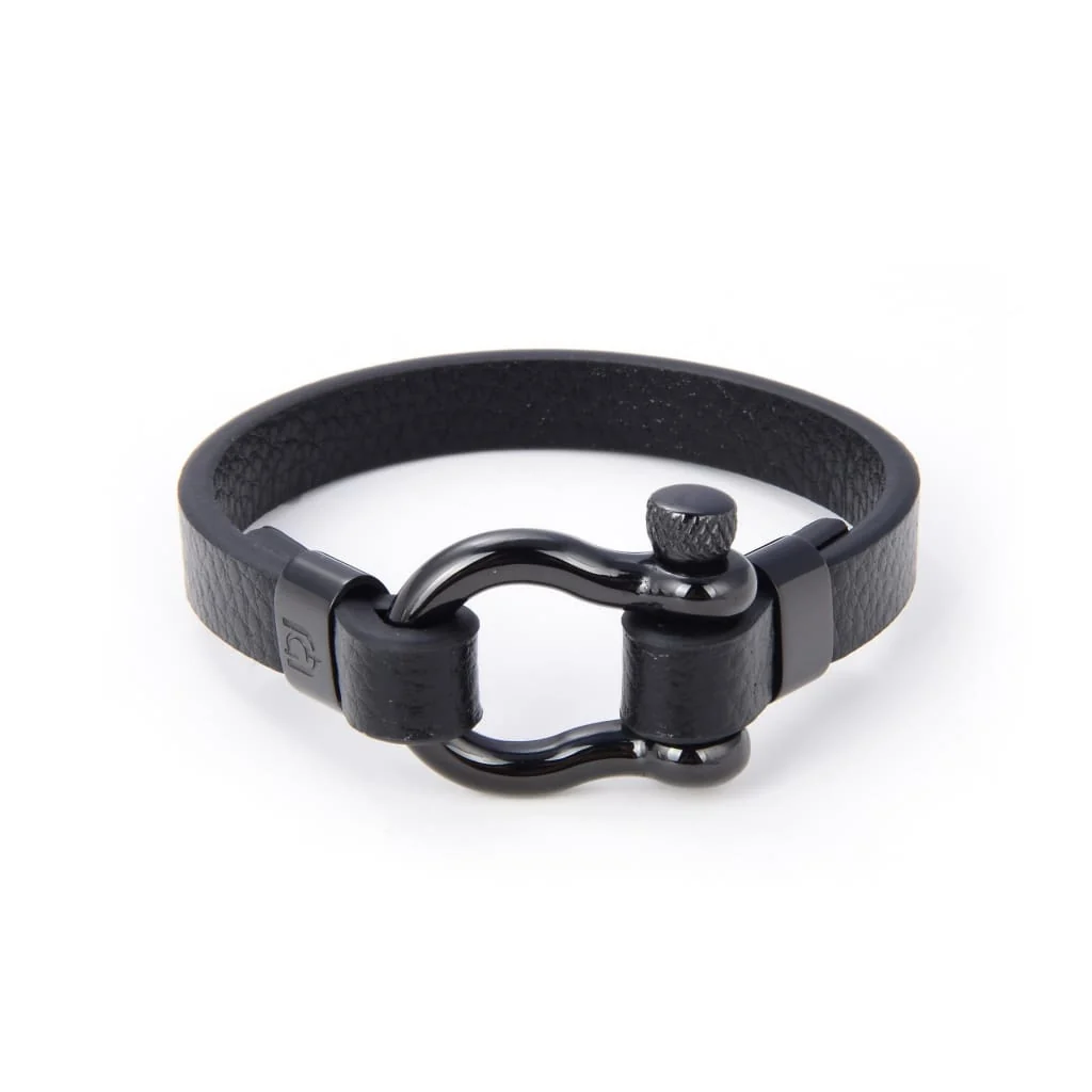 GIORGIO MILANO MEN Horseshoe Leather with Screw Lock Closure BRACELET 1538SBK2