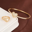 Sweet Heart Design Brass Gold plated with Synthetic Zirconia Women'S Bracelet And Ring Set -220