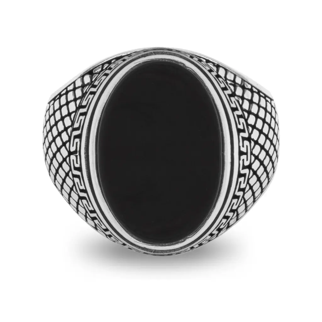 Nautica Brass Ring with Black stone