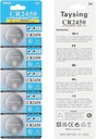Taysing 5Pack 3V High Capacity Lithium Button Coin Cell Batteries CR2450 