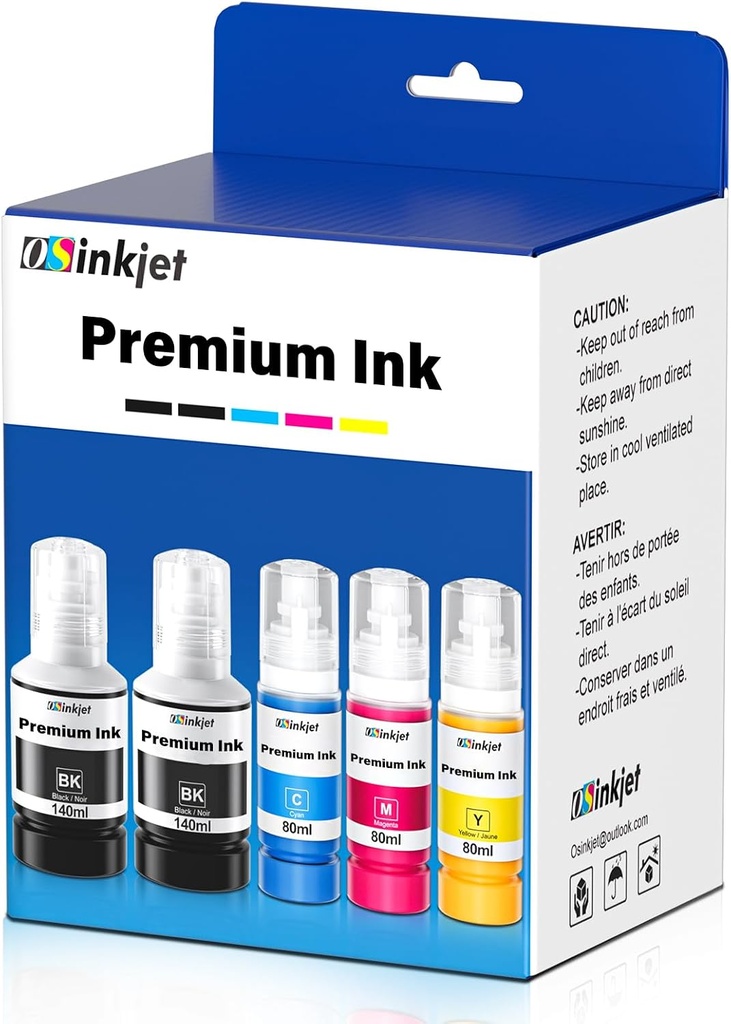 OSinkjet Ink Refill Bottles Combo Pack Compatible for Epson T502 