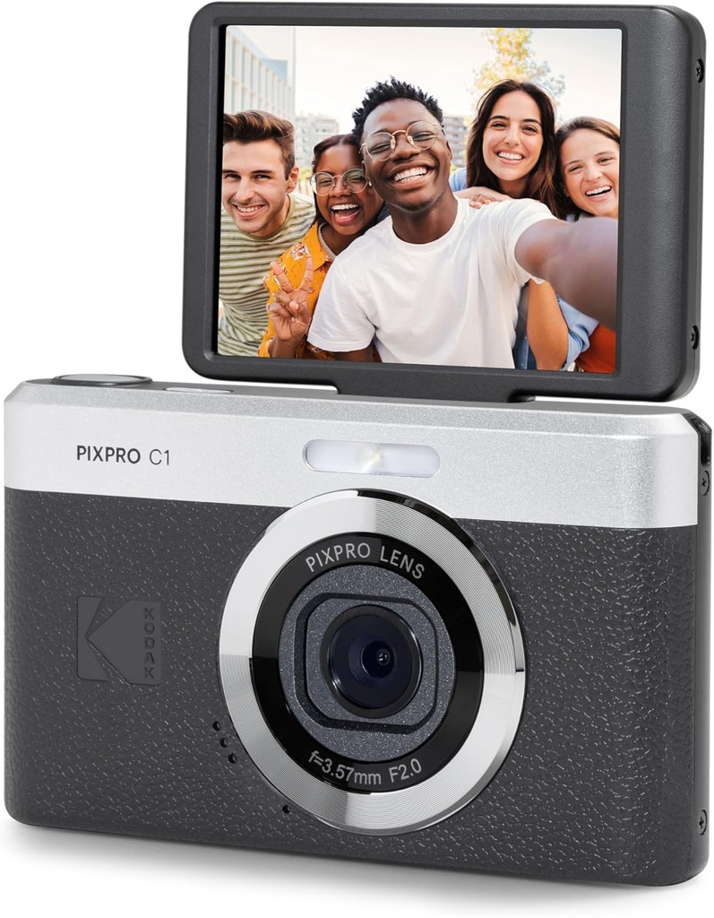 Kodak PIXPRO C1 Digital Camera, 13MP Compact Point & Shoot (Black)