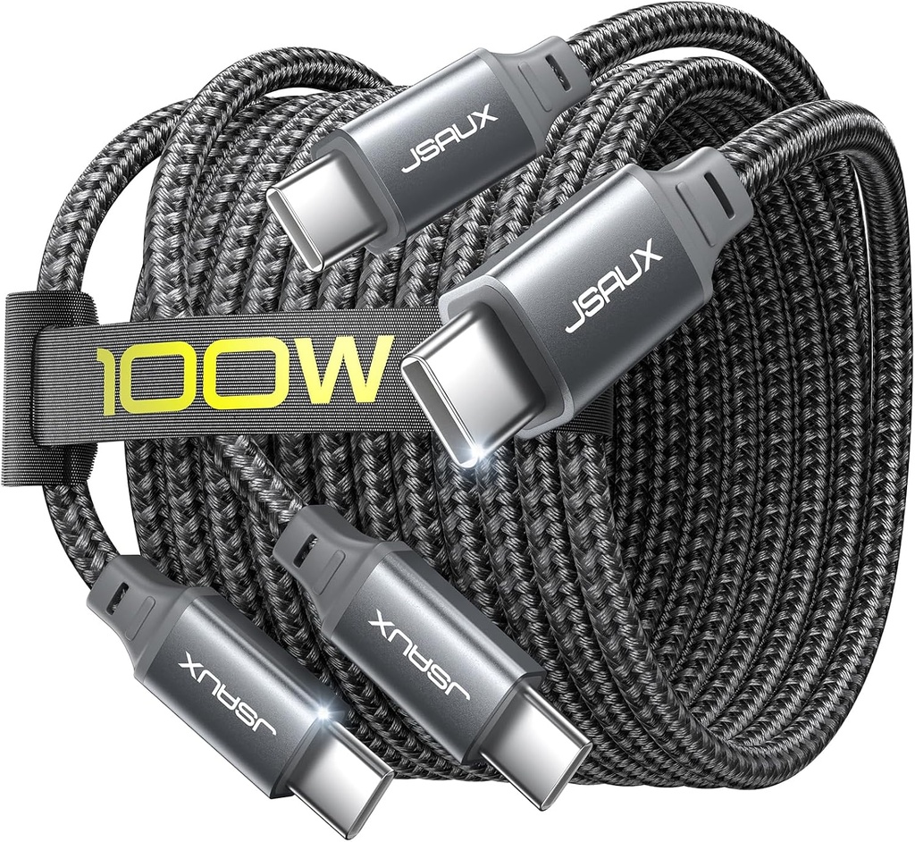 JSAUX for iPhone 18 Pro Charger Cable, USB C to USB C Cable [2-Pack 6.6FT]