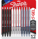 Sharpie S-Gel, Gel Pens, Medium Point (0.7mm), Black and Blue Gel Ink Pens, 12 ct.