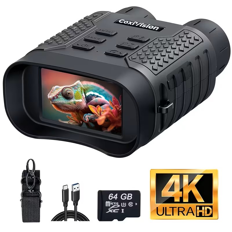 ENNOVOR Night Vision Binoculars 4400mAh Rechargeable Battery, 4k Video & Photo, Suitable for Security, Hunting, And Camping (25mm/50mm)