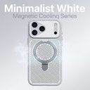 K61 Phone Case - Built-in Wireless Magnetic Attachment, Mesh Ventilation for Heat Dissipation, and Metal Kickstand.-IPHONE 15PRO - WHITE