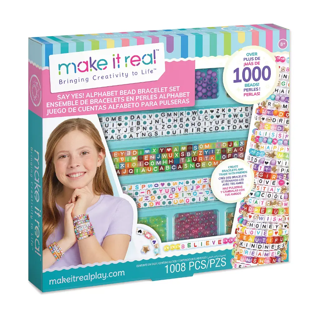 Make It Real Alphabet Bead Bracelet Craft Kit 