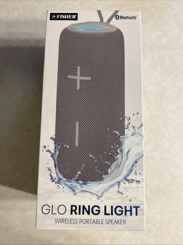 FISHER GLO RING LIGHT WIRELESS PORTABLE SPEAKER - BLACK