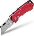 FOLDING UTILITY KNIFE WITH 25 BLADES & DISPENSER COMBO AVAILABLE IN RED AND BLUE