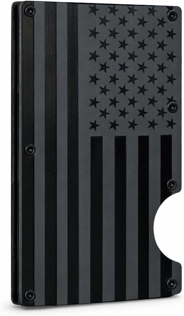 BrookStone american flag credit card holder with money clip