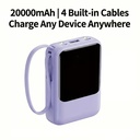 20000mAh Portable Power Bank, 20W Charging Portable Power Bank with LED Display - Purple