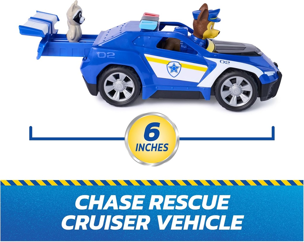 Paw Patrol: Search & Rescue, Chase Rescue Cruiser Vehicle with 2 Figures - BLUE