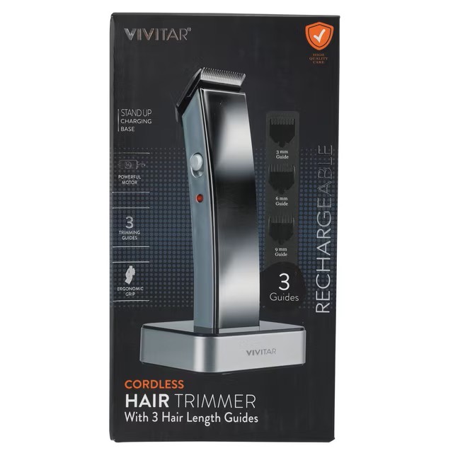 Vivitar cordless hair trimmer with 3 guides