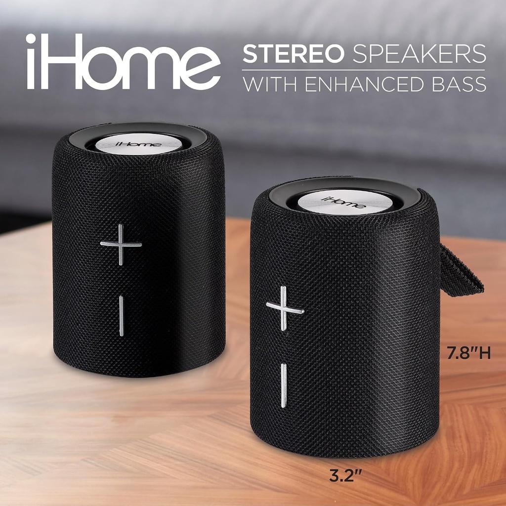 iHome Bluetooth Split Speaker with Wireless Stereo and Enhanced Bass