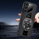  Luxury Sheepskin Phone case with Rotating Stand for Samsung Galaxy S25 Ultra Series - Black 