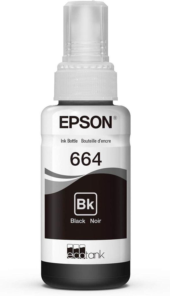 Epson 664 Genuine Black EcoTank Ink Refill Bottle T664120