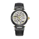Giorgio Milano Men Stainless steel Round case ,Skeleton Automatic Movt black leather 226SBK22  GILDO