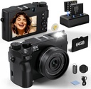 5K Digital Camera,75MP Cameras for Photography,WiFi Camara Fotografica,18X Point and Shoot Digital Cameras,Dual Lens Camera