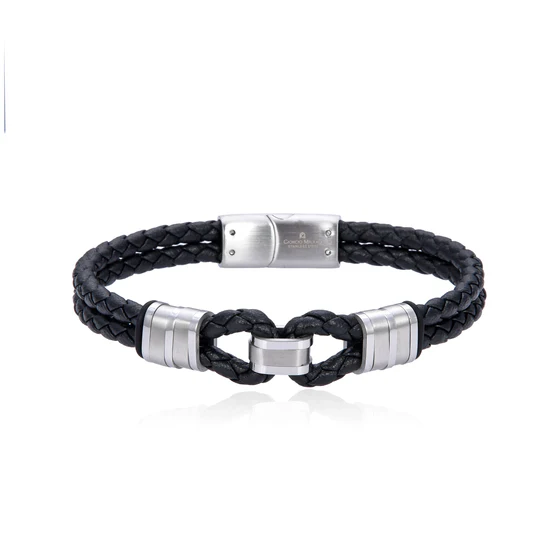 GIORGIO MILANO MEN Double Braided Leather BRACELET 2066ST02