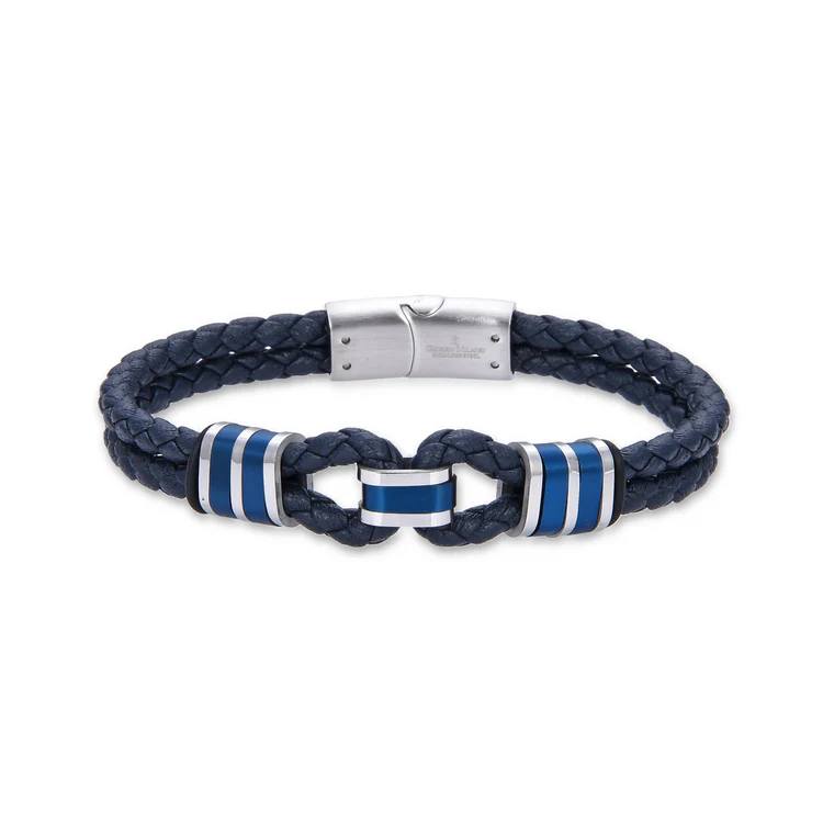 GIORGIO MILANO MEN Double Braided Leather BRACELET 2066STBL05
