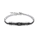 GIORGIO MILANO MEN Center Bar Stainless Steel Tennis BRACELET 2087STBK