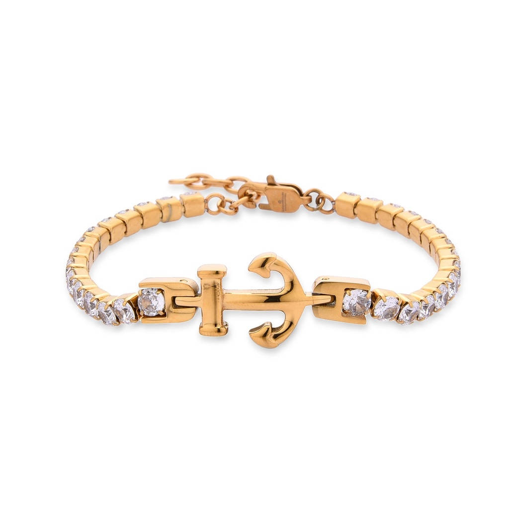 GIORGIO MILANO MEN Anchor Tennis Stainless Steel BRACELET 2088SGCL