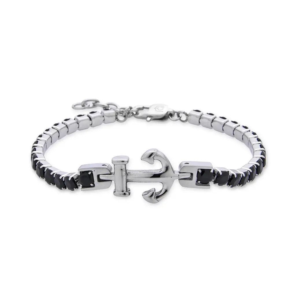 GIORGIO MILANO MEN Anchor Tennis Stainless Steel BRACELET 2088STBK