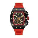 Giorgio Milano Black stainless steel case Chrono with date RED rubber strap 246SBK322 CARLO