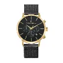 Giorgio Milano round Gold case with Black dial Black Mesh band 216SGBK3 NOE 