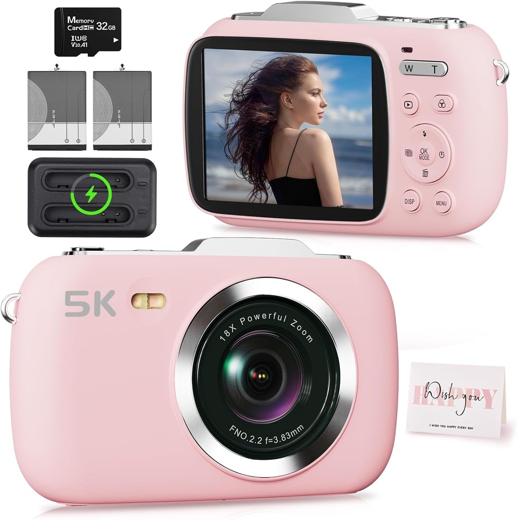  DIGITAL CAMERA 4K UHD 64MP AUTOFOCUS 16X ZOOM  WITH 32GB TF CARD BLUE