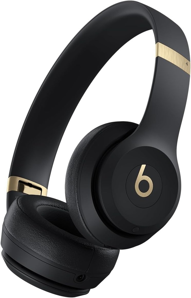 Beats Solo 4 Wireless Bluetooth On-Ear Headphones  Black & Gold 