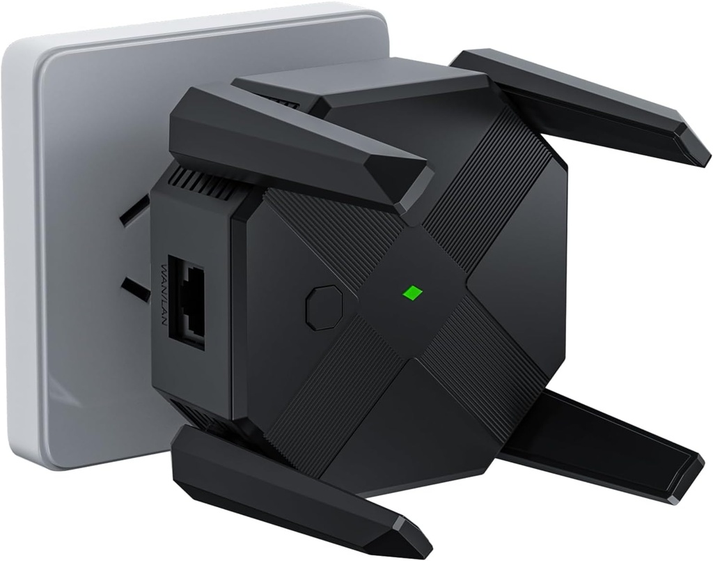 ZEMEOLLO WiFi Extender Signal Booster, WiFi Extender for Home Cover up to 1200Mbps (8500sq.ft), WiFi 2.4&5GHz Dual Band WPS WiFi Signal Strong Penetrability, 360° Coverage, Supports Ethernet Port(BLACK)