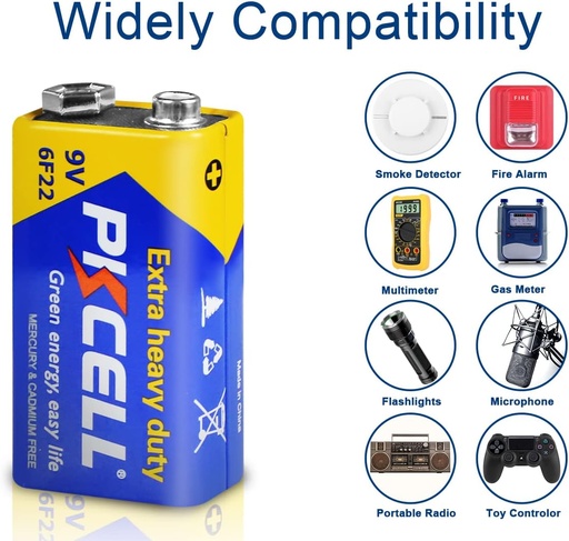 PKCELL 9V Battery Carbon Zinc 