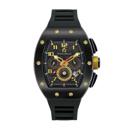 Giorgio Milano Black stainless steel case Chrono with date Black rubber strap 246SBK313 CARLO 