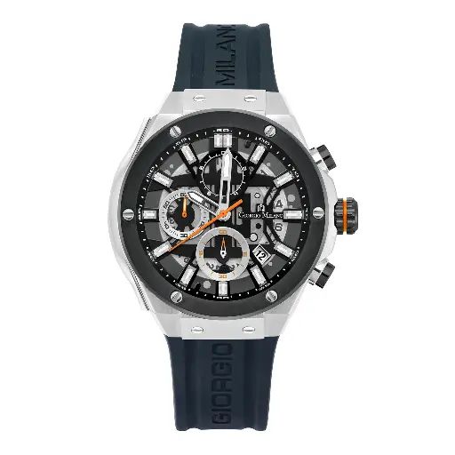 Giorgio Milano STAINLESSSTELL and Chrono with date Black Silicone strap 240STBK313 MAXIMUS 