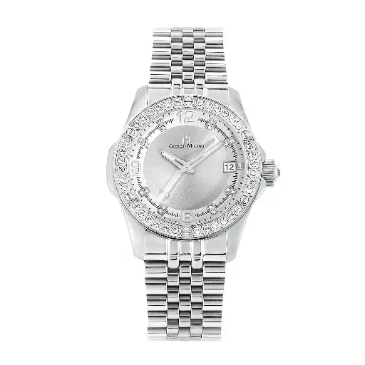 Giorgio Milano Women Gold Stone Bezel with Metal 2 TONE Bracelet 248ST02