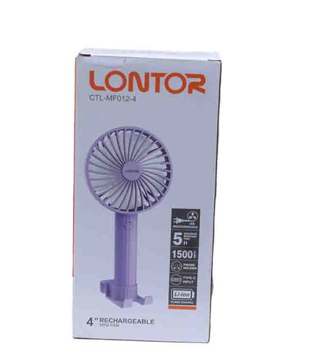 LONTOR RECHARGEABLE MINI FAN CTL-MF012-4