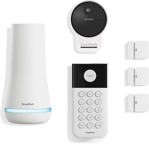 SimpliSafe 6 Piece Wireless Home Security System with Outdoor Camera - Compatible with Alexa and Google Assistant
