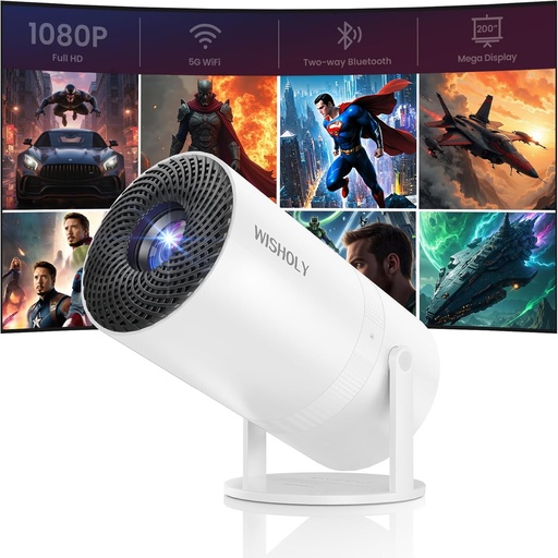 WISHOLY Mini Projector with WiFi and Bluetooth x6