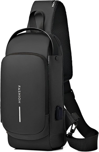 Small Travel Sling Bag Waterproof Crossbody Bag Black 