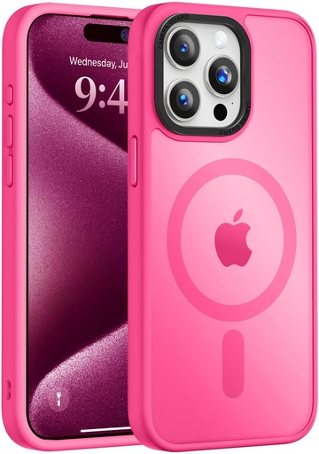 Vooii Strong Magnetic iPhone 15 Pro Max Case - Hot Pink