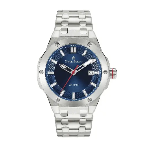 Giorgio Milano round stainless steel ,Blue dial and date movt LUCIS 249ST04