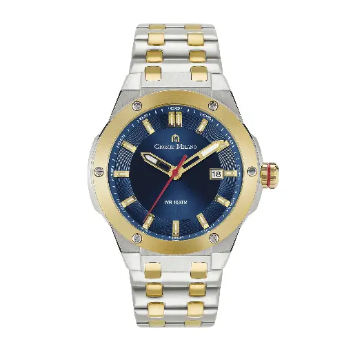 Giorgio Milano round stainless steel ,Blue dial and date movt LUCIS 249STG04