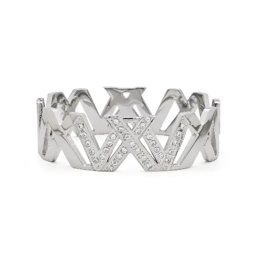GIORGIO MILANO WOMEN STAINLESS STEEL X-SHAPED BANGLE W4159ST