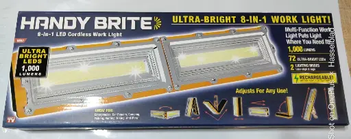 HANDY BRITE Ultra-Bright 72 LED Foldable Work Light 1000 Lumens USB Rechargable