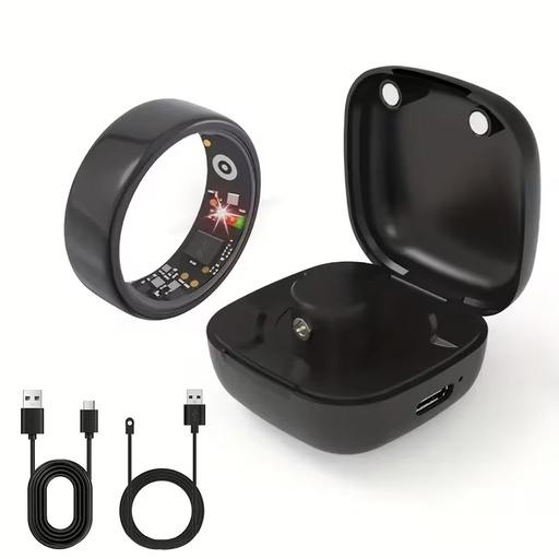 Andriod Smart Ring with Charging Compartment black size #10