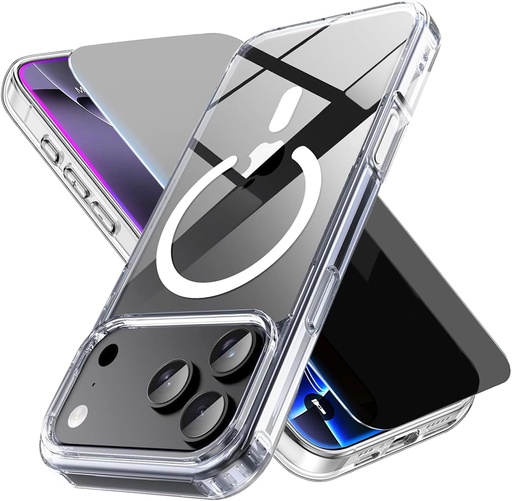 LWLFEKA Case iPhone 17 Pro Clear Case with Privacy Screen Protector 