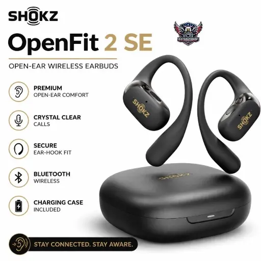 SHOKZ OpenFit 2 SE Open-Ear True Wireless EarBuds Black
